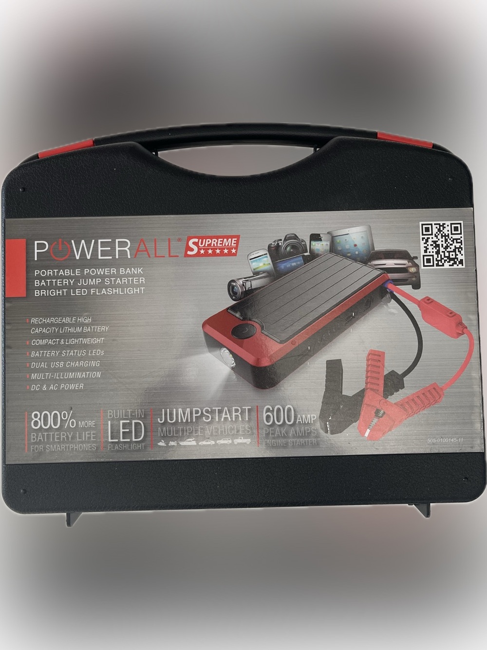 POWERALL SUPREME - Portable Power Bank Battery, Jump Starter, & Flashlight.